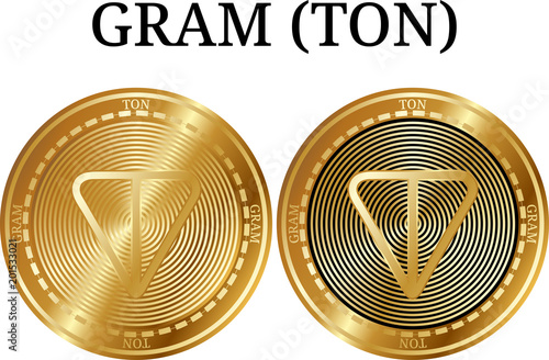 Set of physical golden coin GRAM (TON)