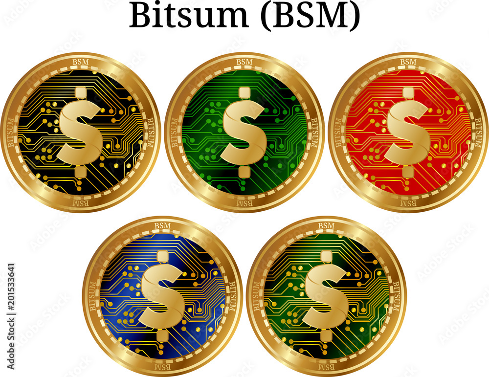 Set of physical golden coin Bitsum (BSM) Set of physical golden coin Bitsum (BSM)