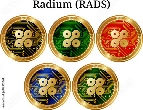 Set of physical golden coin Radium (RADS)