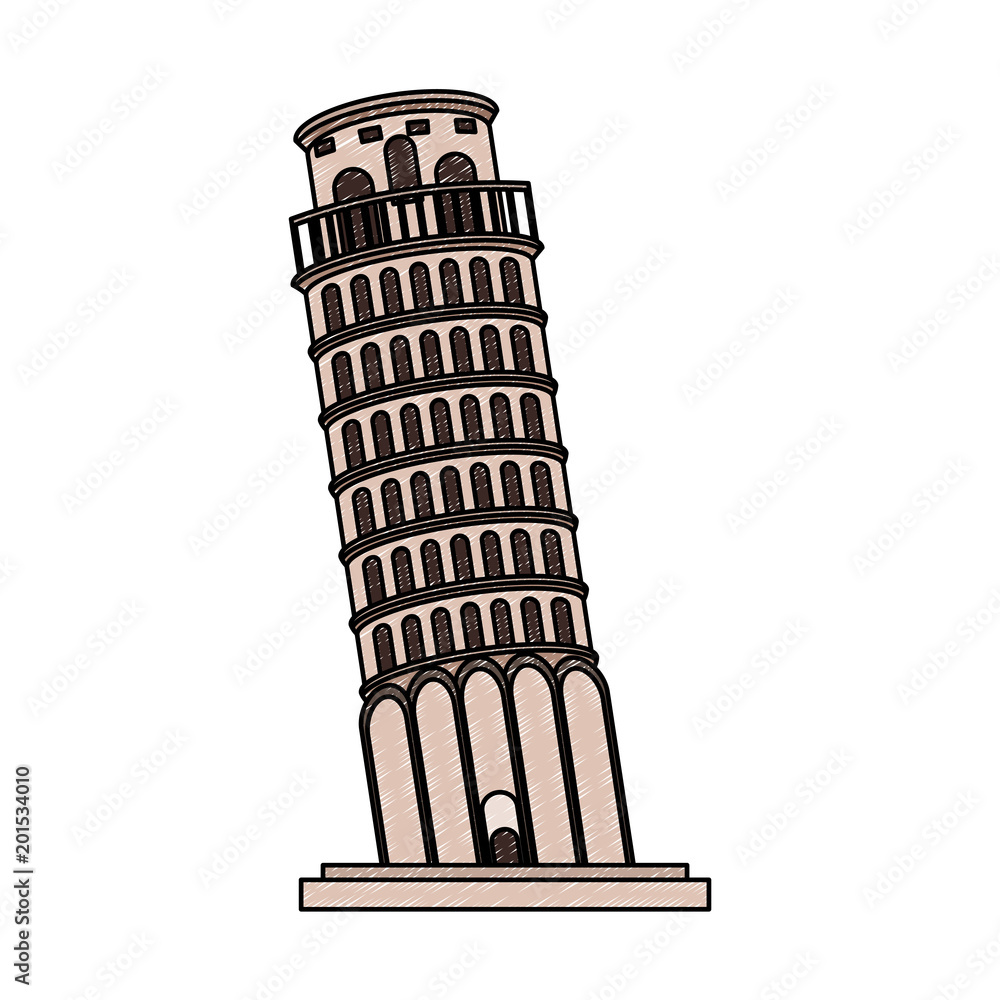 Pisa tower monument vector illustration graphic design