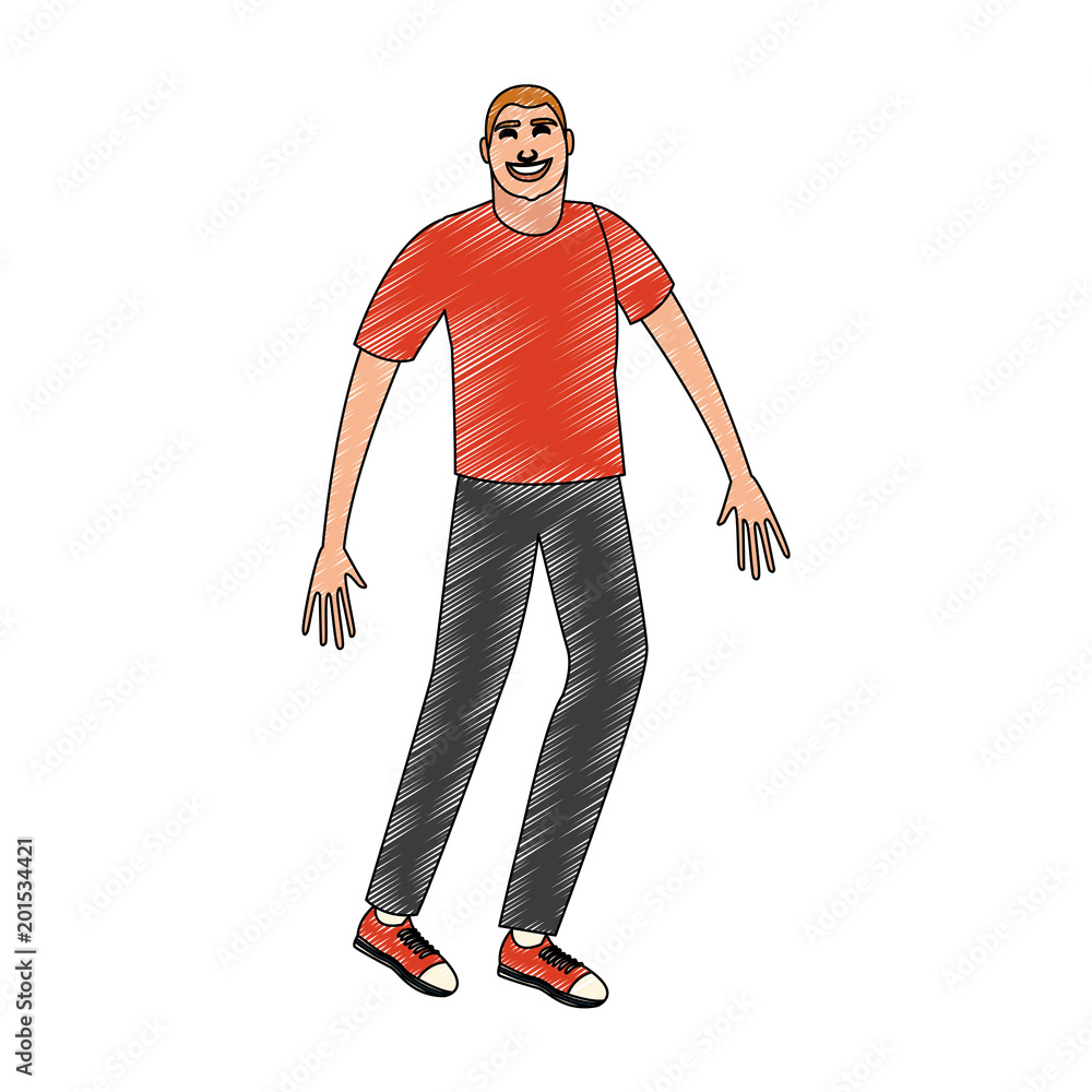 Happy young man cartoon vector illustration graphic design Happy young man cartoon vector illustration graphic design