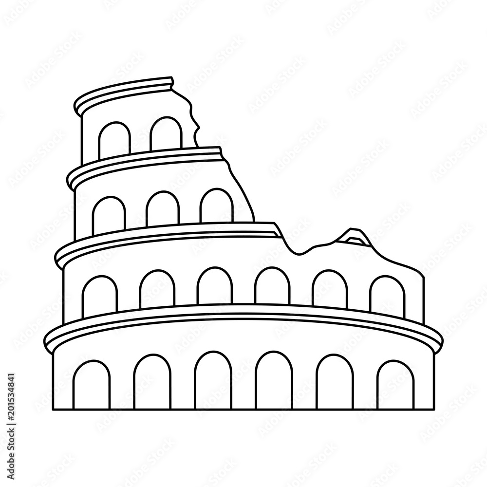 Rome coliseum monument vector illustration graphic design