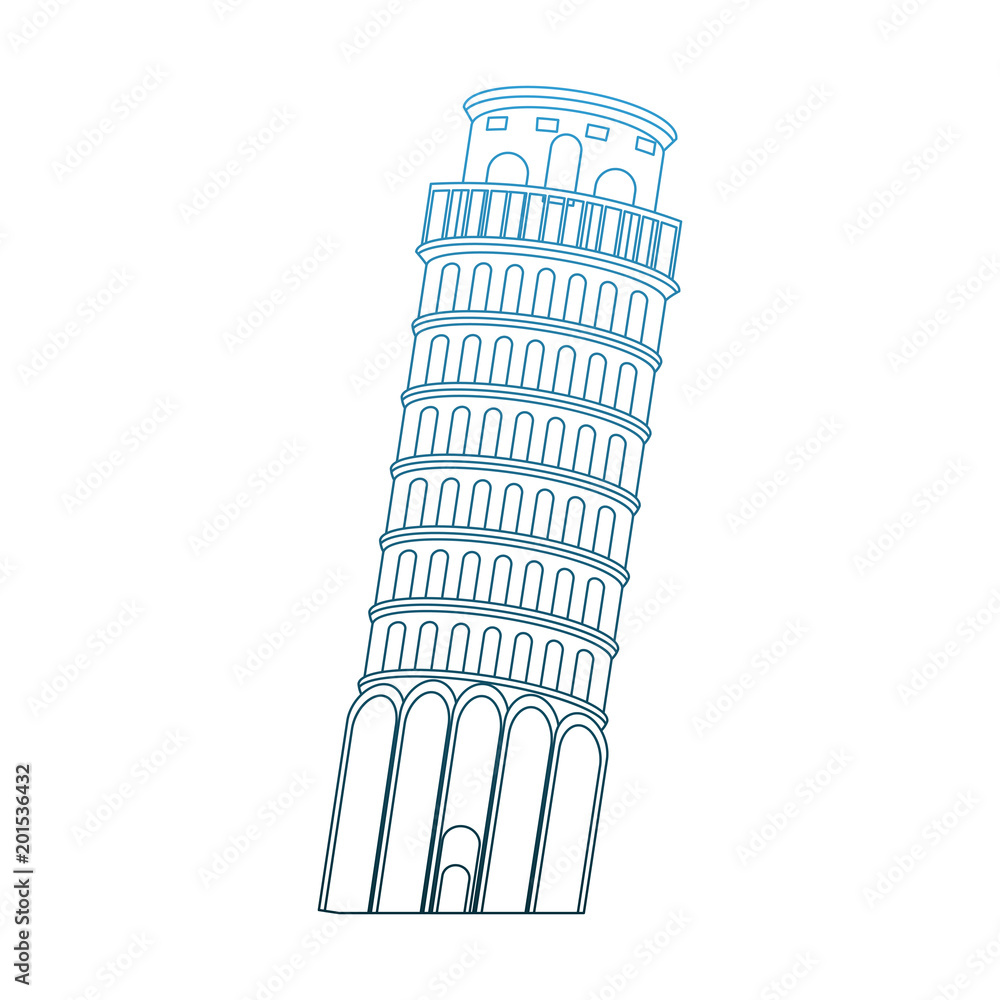 Pisa tower monument vector illustration graphic design