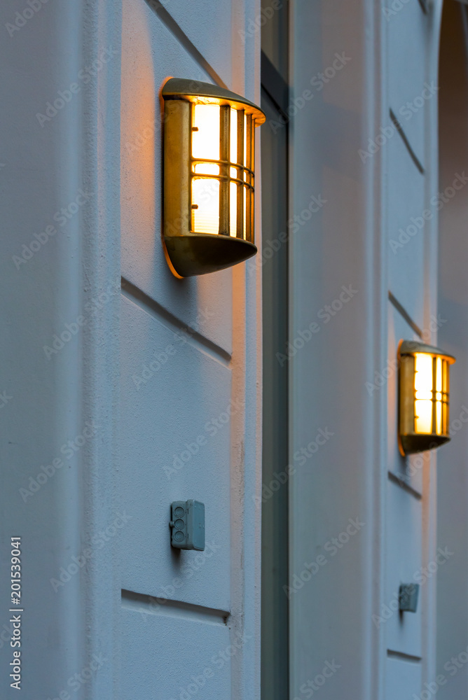 luminous wall-mounted all-weather lamp on the street luminous wall-mounted all-weather lamp on the street