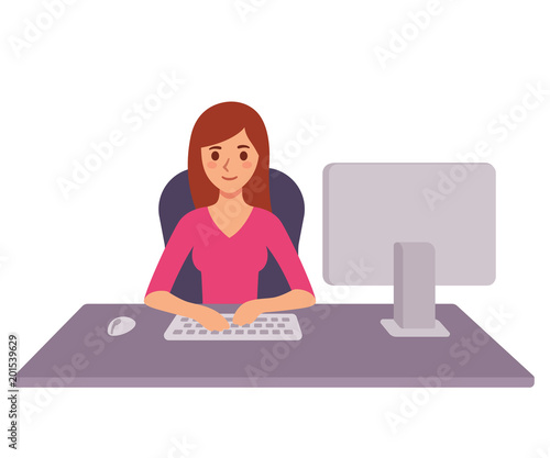 Business woman at office desk