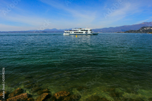 cruise ship on the garda lake also known lago di garda photo