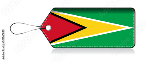 Guyana flag label, Label of product made in Guyana