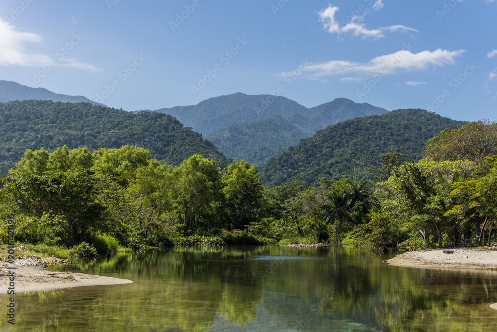 River with mountainous background