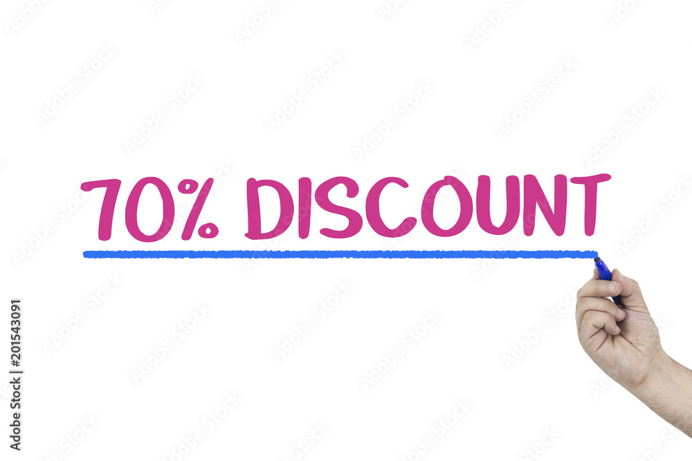 Male's hand writing 70 percent discount Male's hand writing 70 percent discount