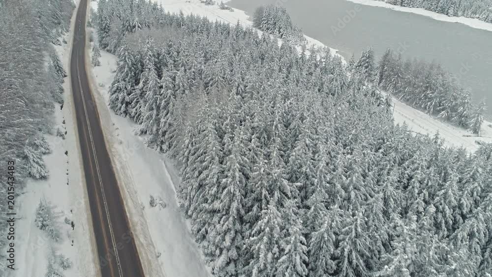 Winter aerial of snowbound Scottish highlands near Glencoe, UK Winter aerial of snowbound Scottish highlands near Glencoe, UK