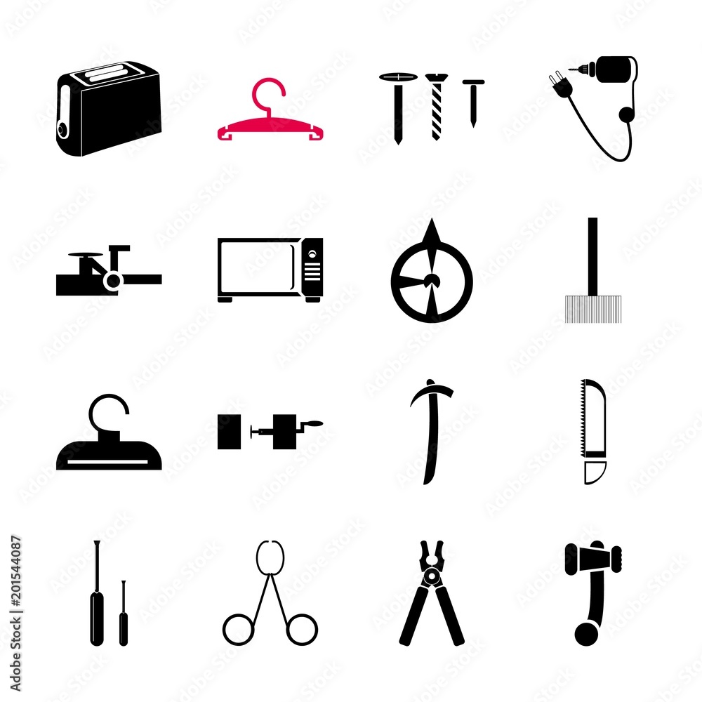 icon Instruments And Tools with cutting, blade, work tool, pliers and hardware icon Instruments And Tools with cutting, blade, work tool, pliers and hardware
