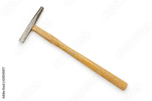 Small, old hammer, isolated on white