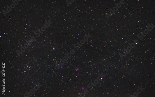 constellation of Cassiopeia in the endless expanse of the night sky  a real photo of deep space