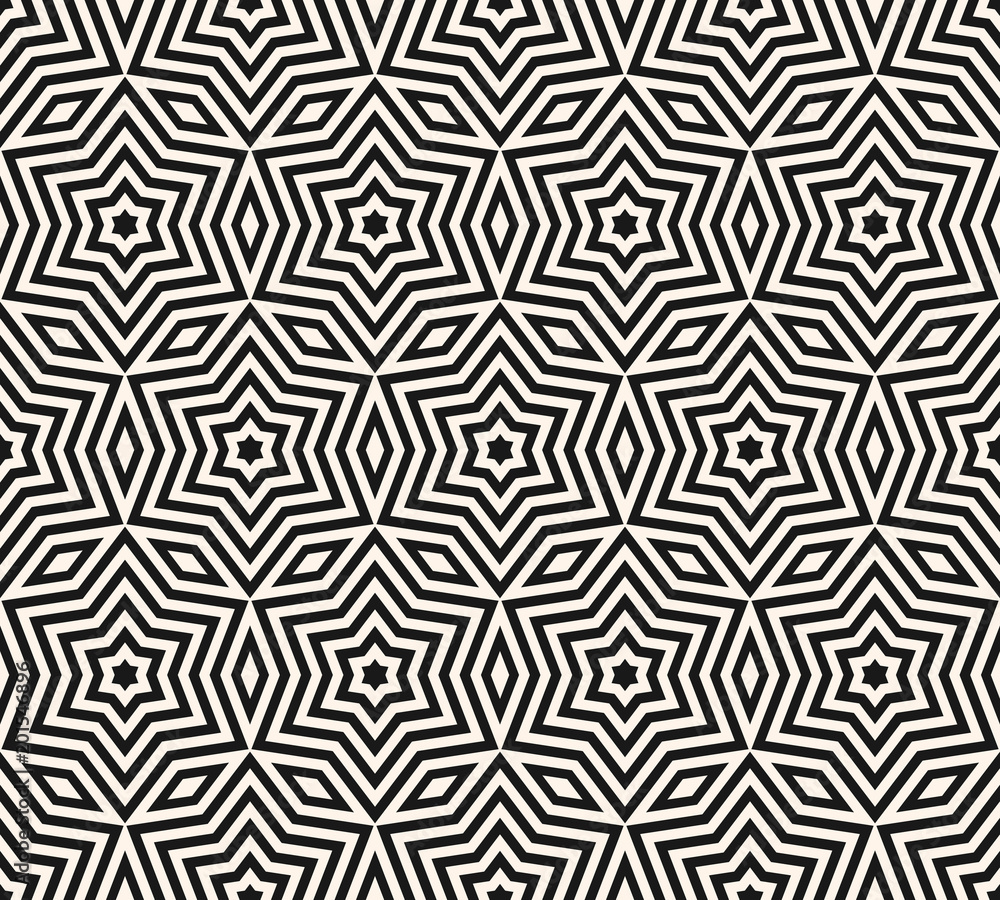 Subtle geometric ornament seamless pattern. Vector linear mosaic texture