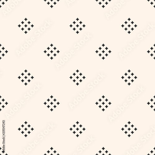 Vector geometric texture with small diamond shapes  tiny rhombuses  squares. Abstract modern geometrical seamless pattern. Subtle monochrome background. Repeat design for decoration  fabric  prints