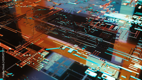 Digital binary data and electronic circuit board. Cyber security concept abstract background.