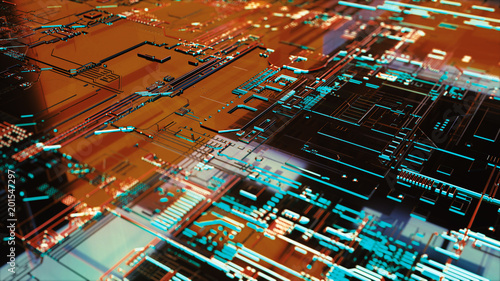 Digital binary data and electronic circuit board. Cyber security concept abstract background.