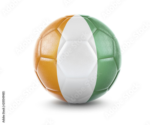 High qualitiy soccer ball with the flag of Ivory Coast rendering. series 