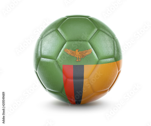 High qualitiy soccer ball with the flag of Zambia rendering. series 