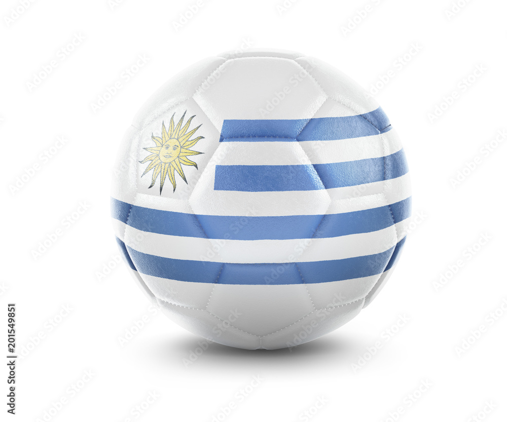 High qualitiy soccer ball with the flag of Uruguay rendering.(series) High qualitiy soccer ball with the flag of Uruguay rendering.(series)