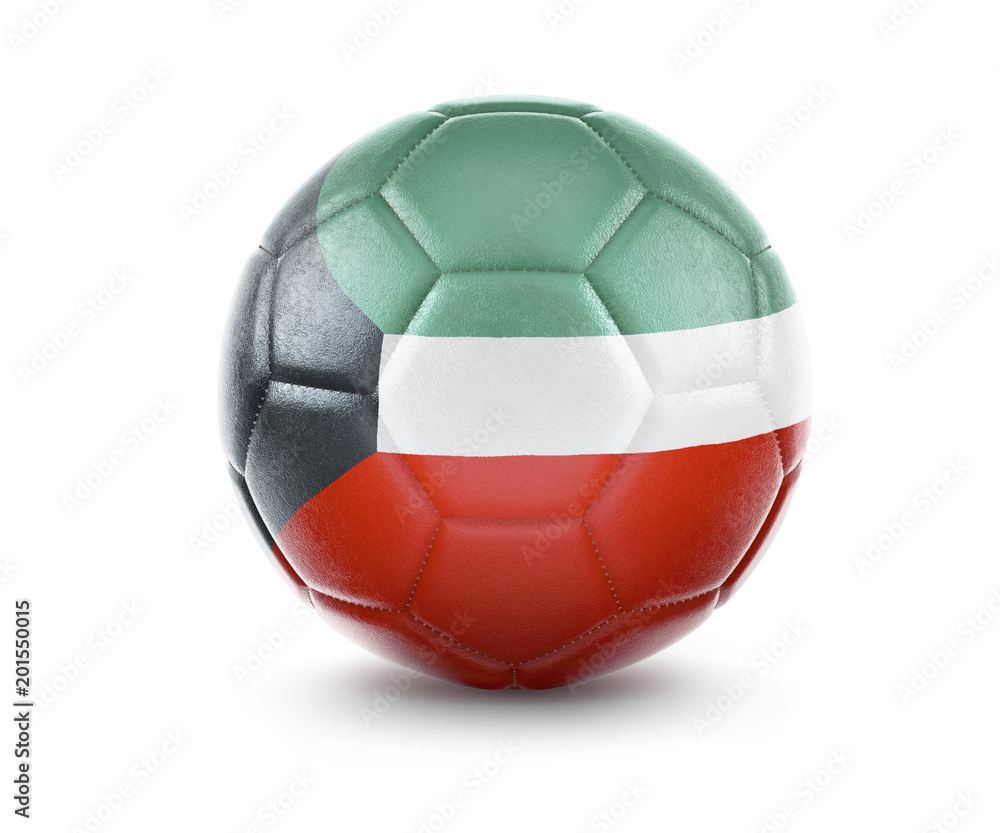 High qualitiy soccer ball with the flag of Kuwait rendering.(series)