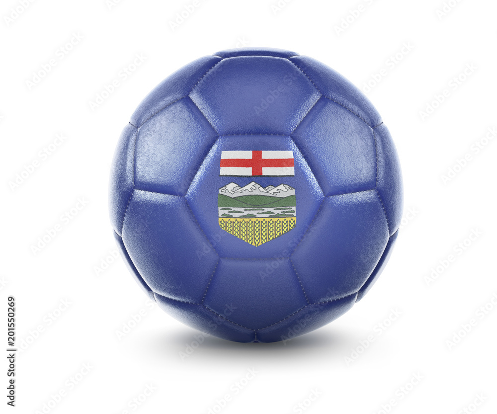 Obraz premium High qualitiy soccer ball with the flag of Alberta rendering.(series)