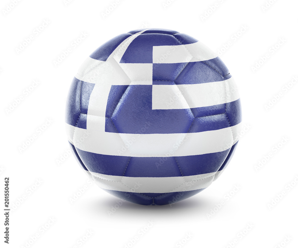 High qualitiy soccer ball with the flag of Greece rendering.(series)