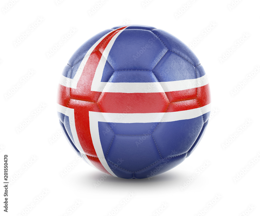 High qualitiy soccer ball with the flag of Iceland rendering.(series) High qualitiy soccer ball with the flag of Iceland rendering.(series)