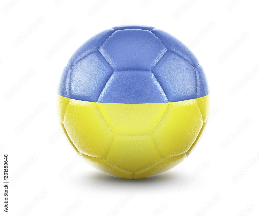 High qualitiy soccer ball with the flag of Ukraine rendering.(series)