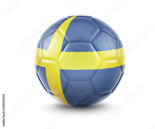 High qualitiy soccer ball with the flag of Sweden rendering. series 