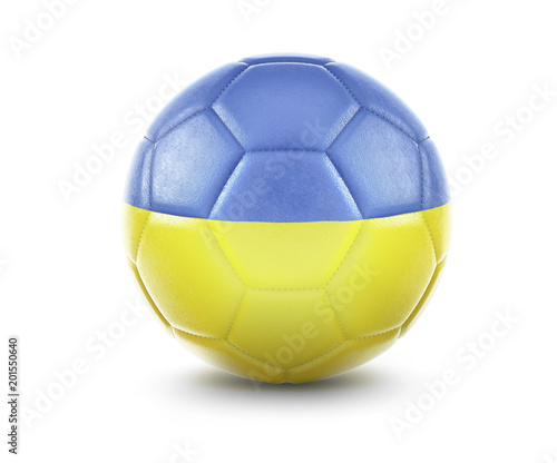 High qualitiy soccer ball with the flag of Ukraine rendering. series 