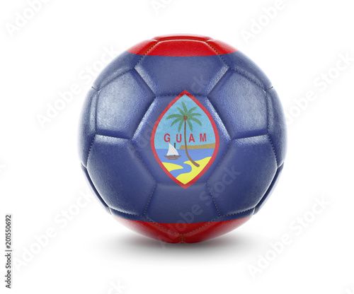 High qualitiy soccer ball with the flag of Guam rendering. series 