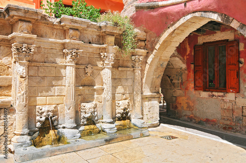 Rimondi Fountain, in the city of Rethymno on the island of Crete, Greece. This Venetian fountain was created in 1626. photo