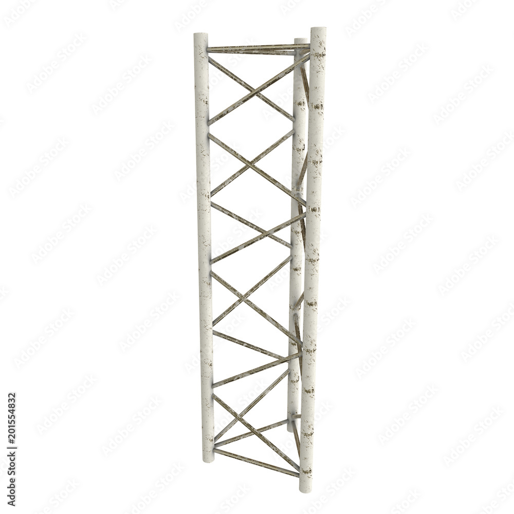 Metal truss girder element. 3d render isolated on white Metal truss girder element. 3d render isolated on white