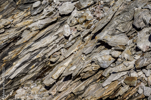 Tableau sur toile Graue Sedimentgesteine im Detail