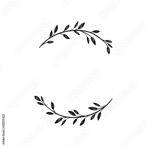 Hand drawn vector frame. Floral wreath for your text. Decorative elements for design. Vintage and rustic styles