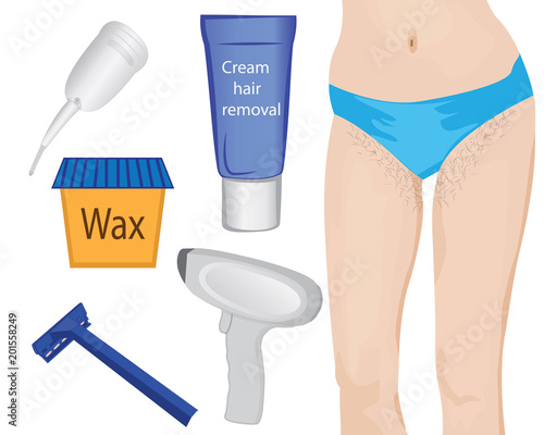 Hair removal methods vector illustration