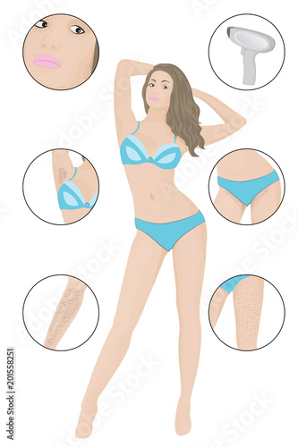 4136099 Hair removal methods vector illustration