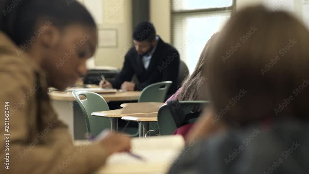 Close-up shot of student in classroom Close-up shot of student in classroom