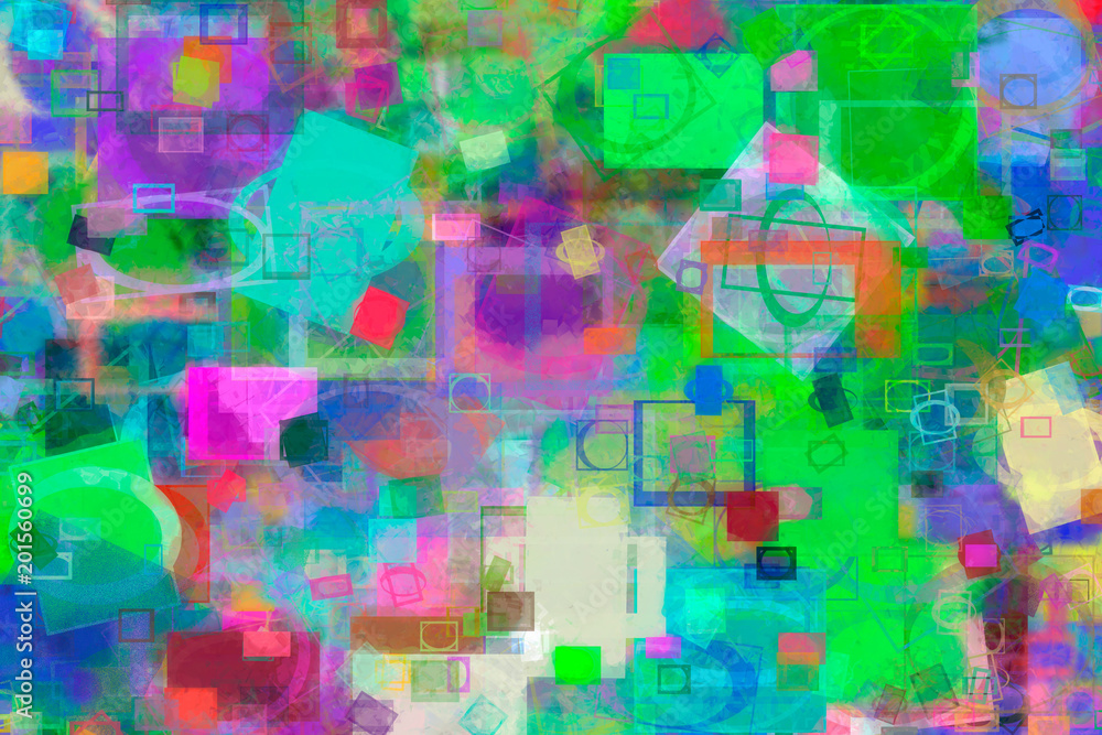 Random square & rectangle shape, digital generative art for web page. Backdrop, pattern, canvas & messy.