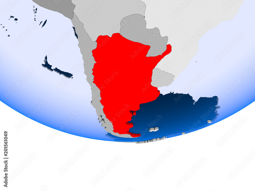 Obraz premium Argentina on globe