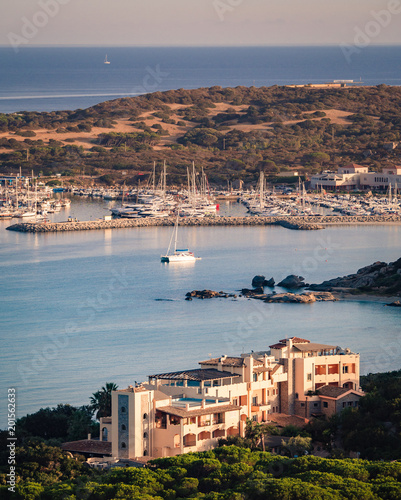 Marina of Villasimius, a famous tourist resort in the south of Sardinia, Italy.