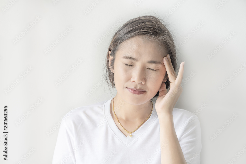 Young woman has headache Young woman has headache