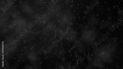 4k blizzard loopable footage on black background