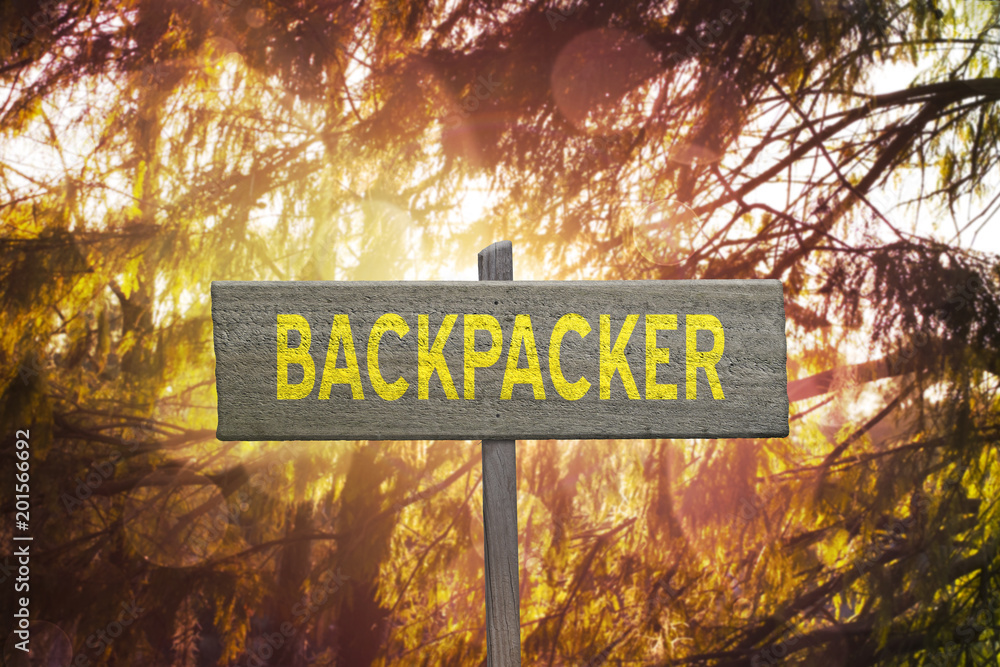 Fototapeta premium Backpacker Sign