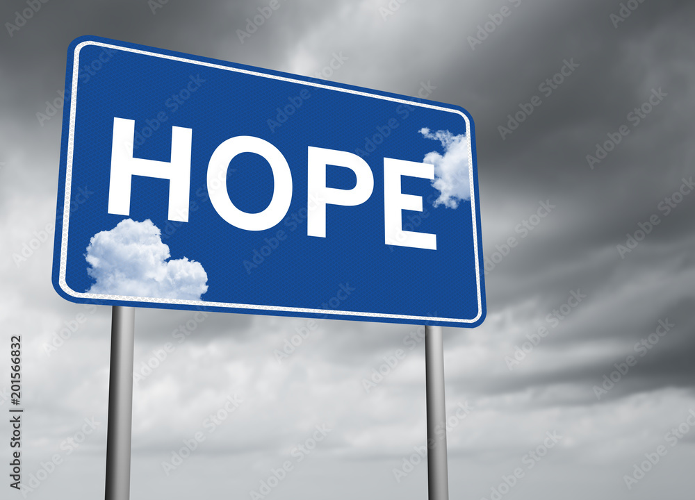 Obraz premium Highway sign with Hope message of inspiration