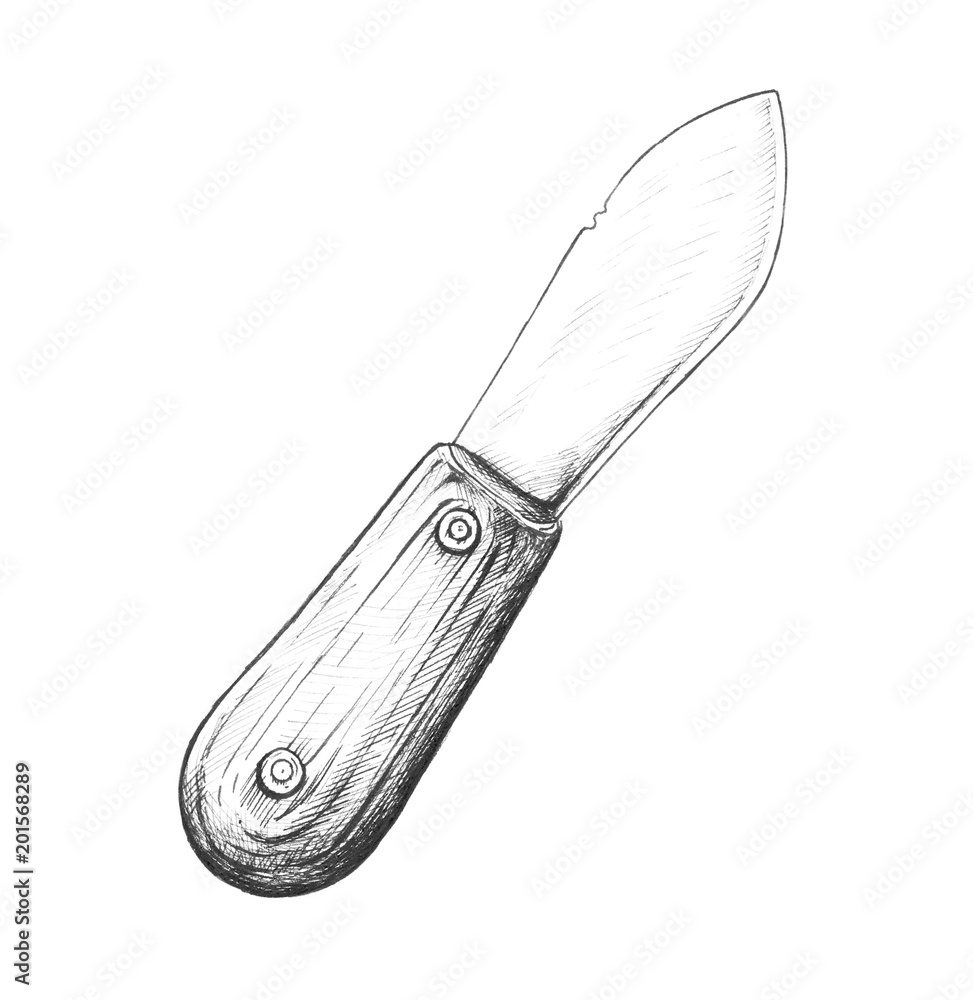 Fototapeta premium Hand drawn butter knife