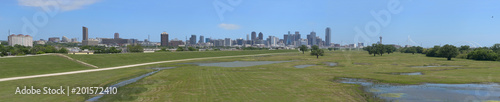 Dallas Texas Skyline Panorama beyond Trinity River Park