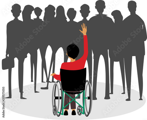 a man in a wheelchair in the crowd