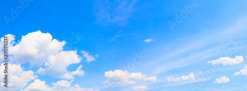 panorama blue sky and cloud summer time. art in nature beautiful background with copy space for add text © pramot48